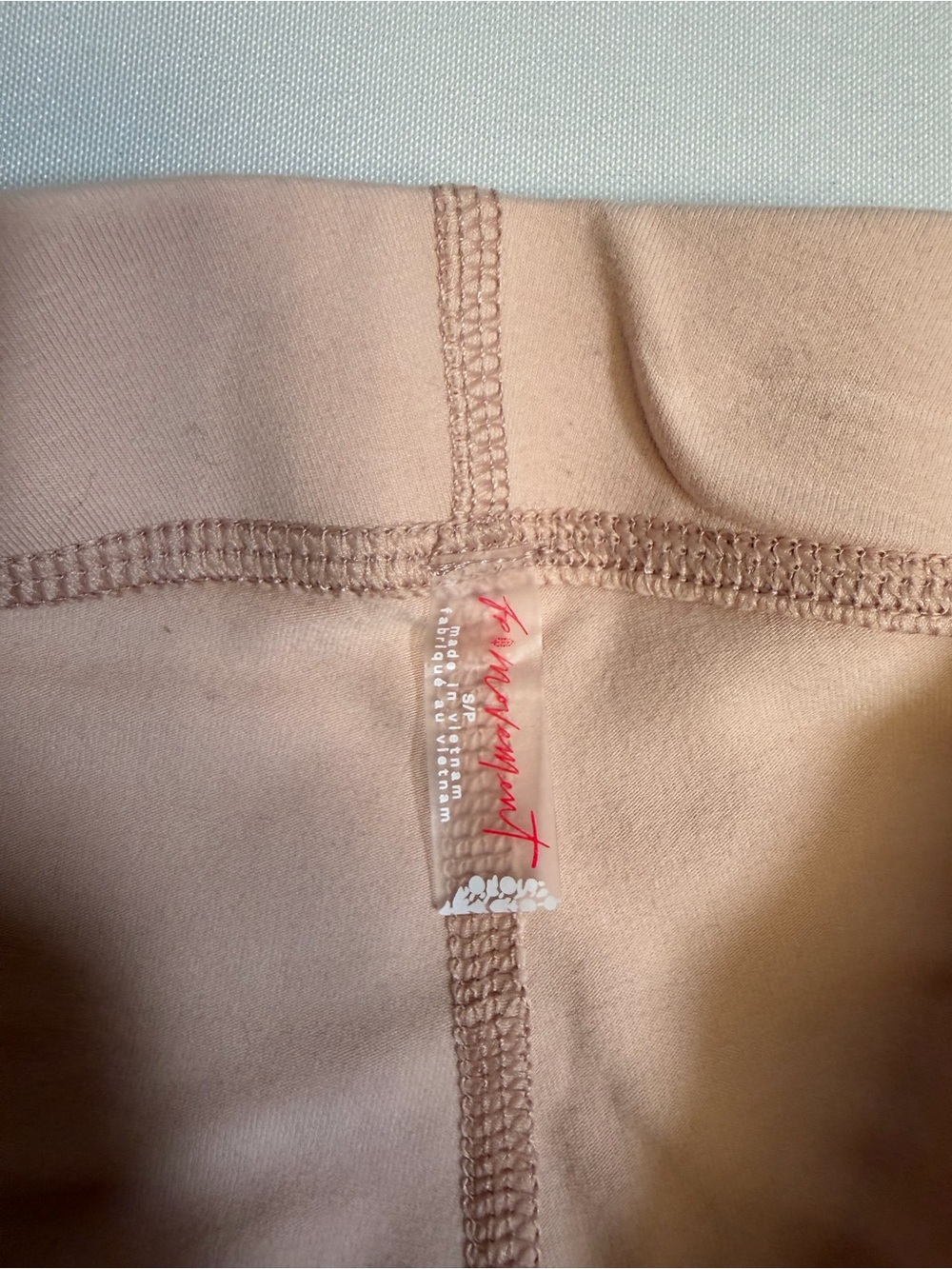 Free People Blush Beige High-Rise Bike Shorts - Picture 2 of 3